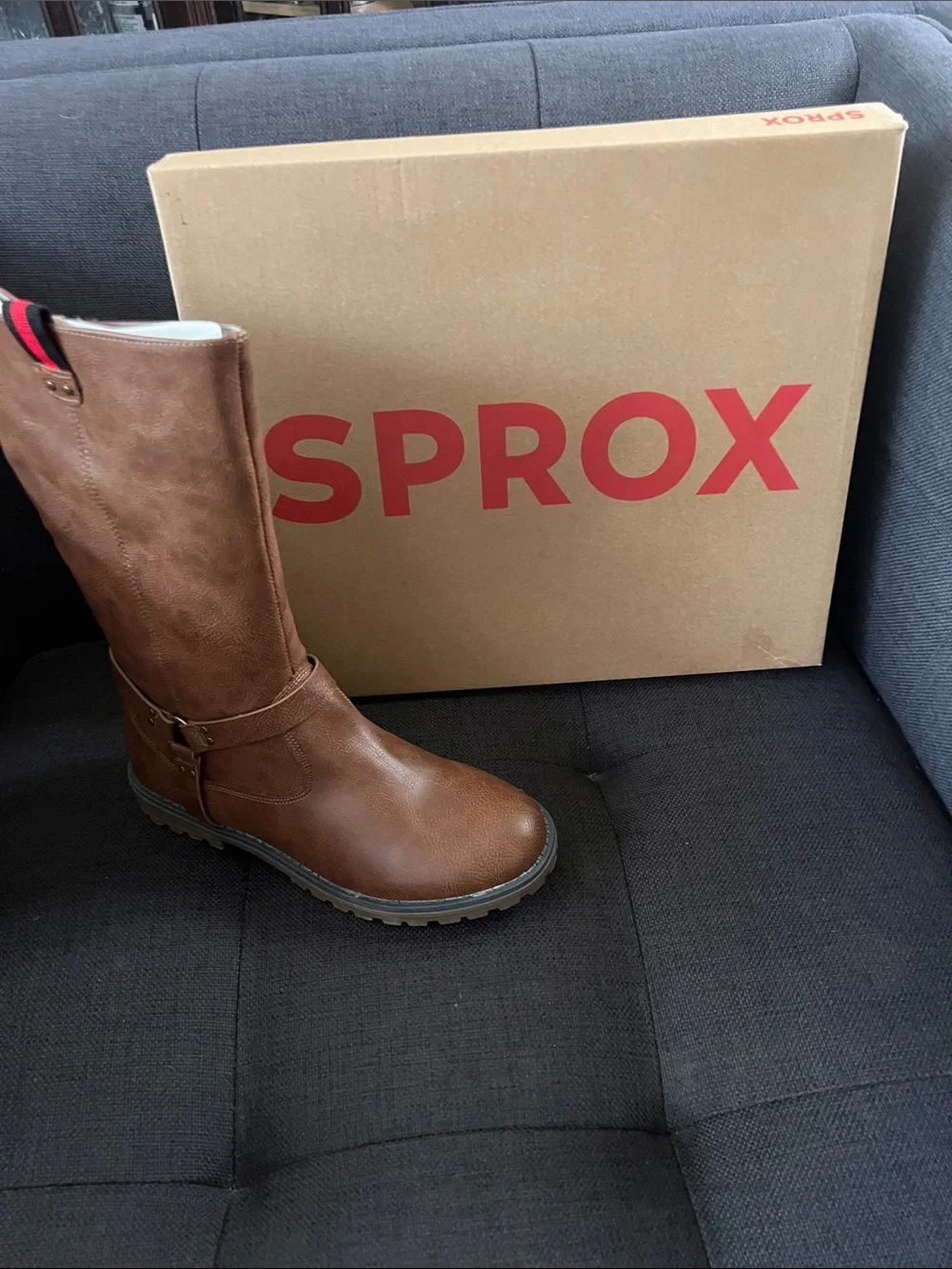 Kids Brown Mid-Calf Riding Boots